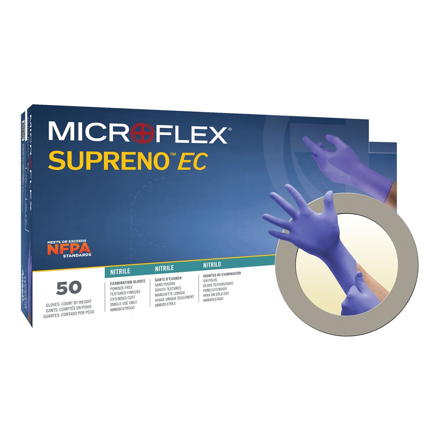 Exam Glove Supreno® EC X-Large NonSterile Nitrile Extended Cuff Length Textured Fingertips Blue Chemo Tested / Fentanyl Tested - SEC-375-XL
