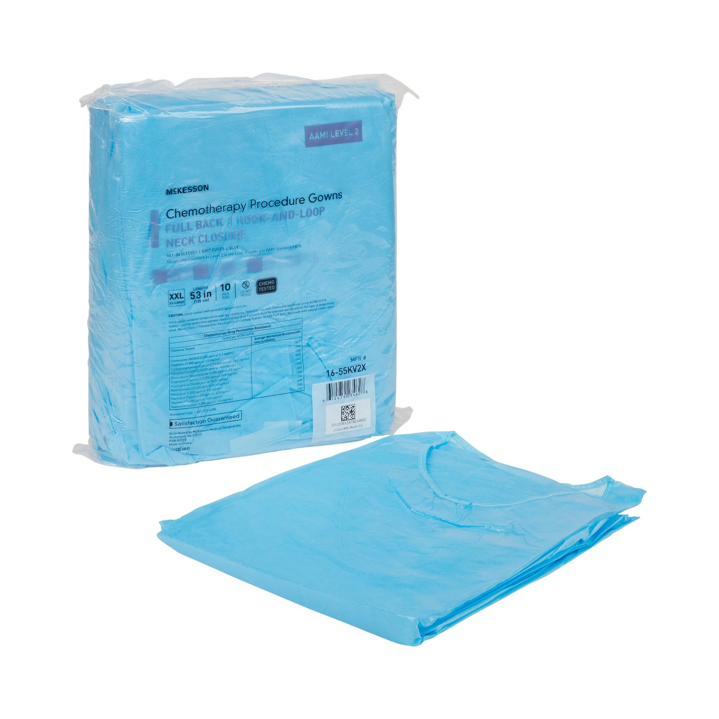 McKesson Chemotherapy Procedure Isolation Gown, 2X Large 16-55KV2X