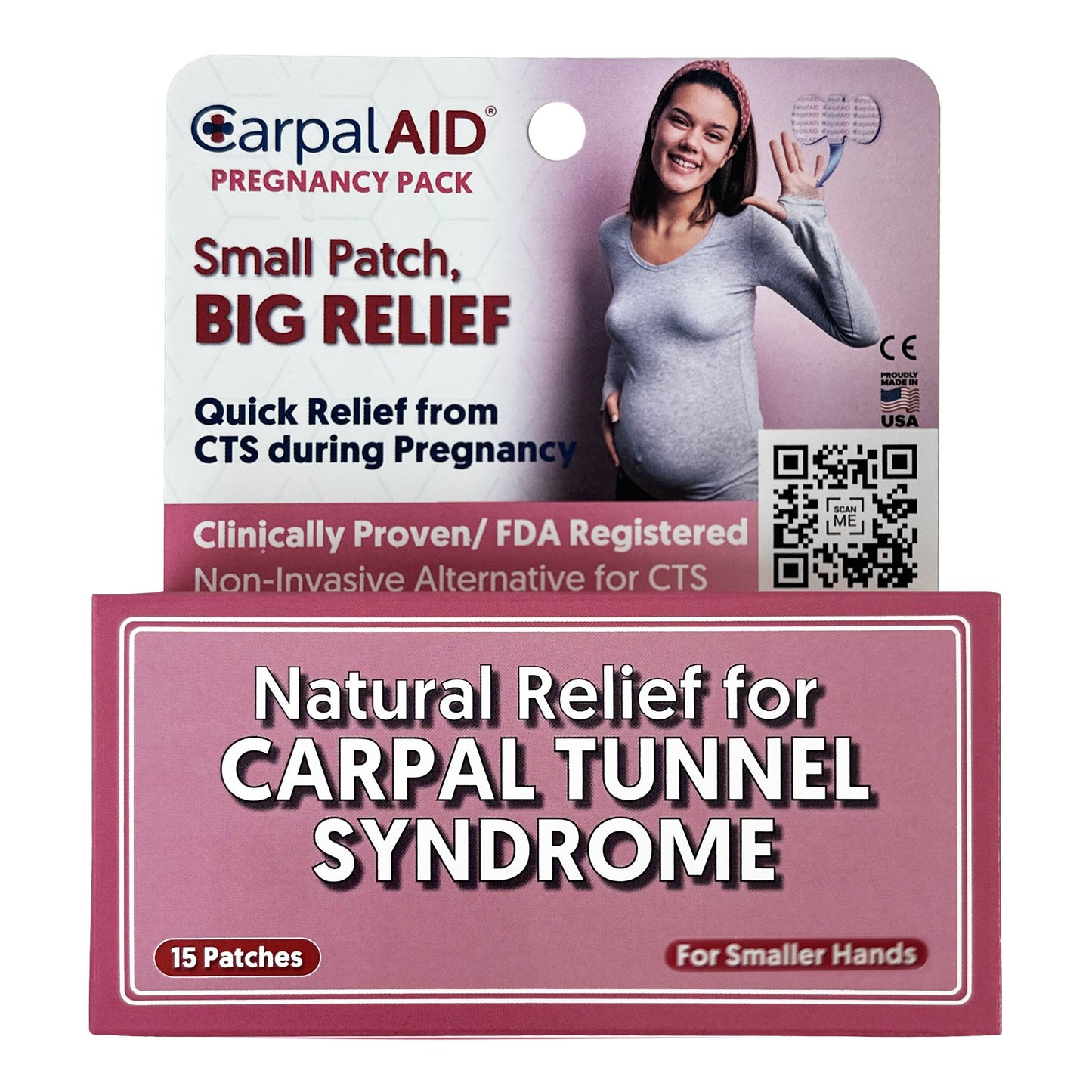 Hand-Based Carpal Tunnel Support Carpal AID® Patch Pregnancy Plastic Left or Right Hand Clear Small - SMP15PK