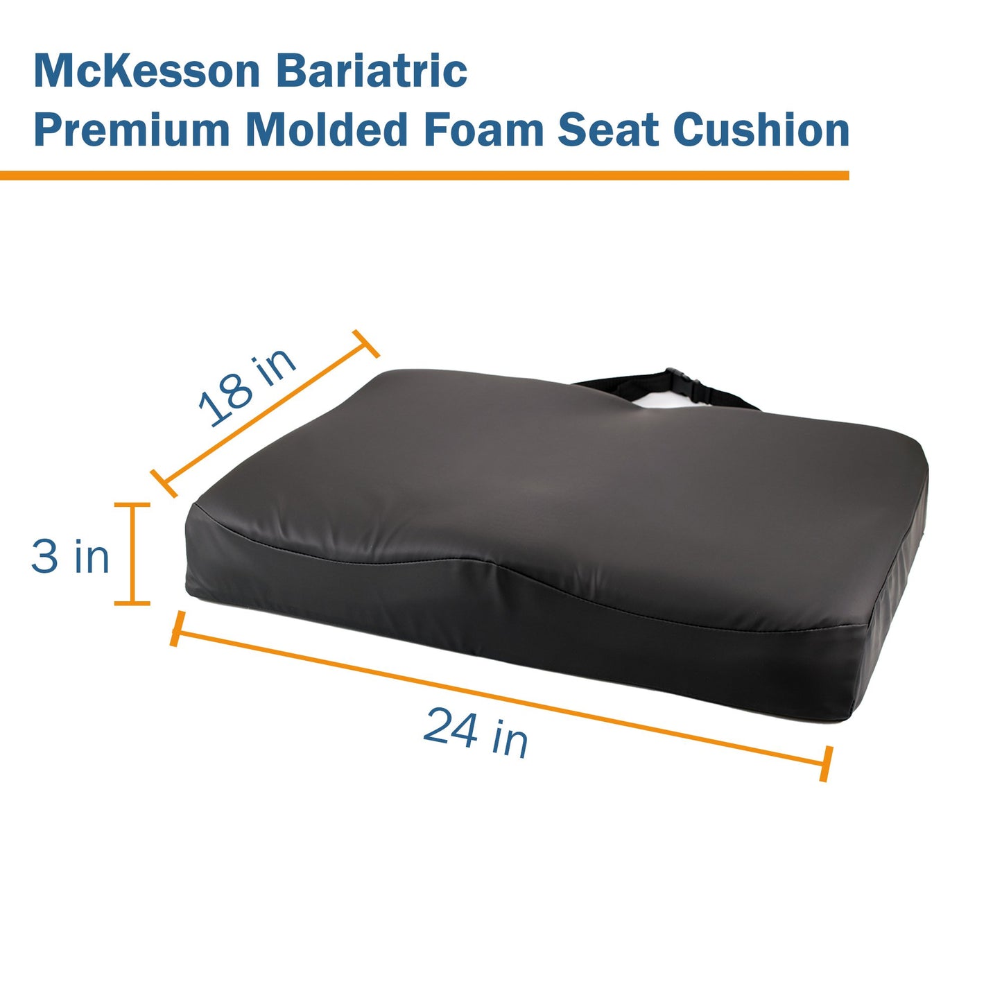 McKesson Premium Molded Foam Seat Cushion, 24 x 18 x 3 Inch 170-76006SP