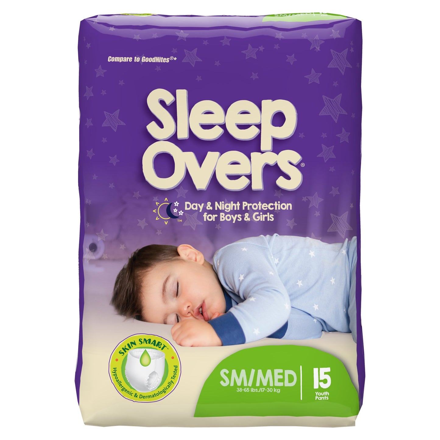 Unisex Youth Absorbent Underwear Cuties® Sleep Overs® Pull On with Tear Away Seams Small / Medium Disposable Heavy Absorbency - SLP05301