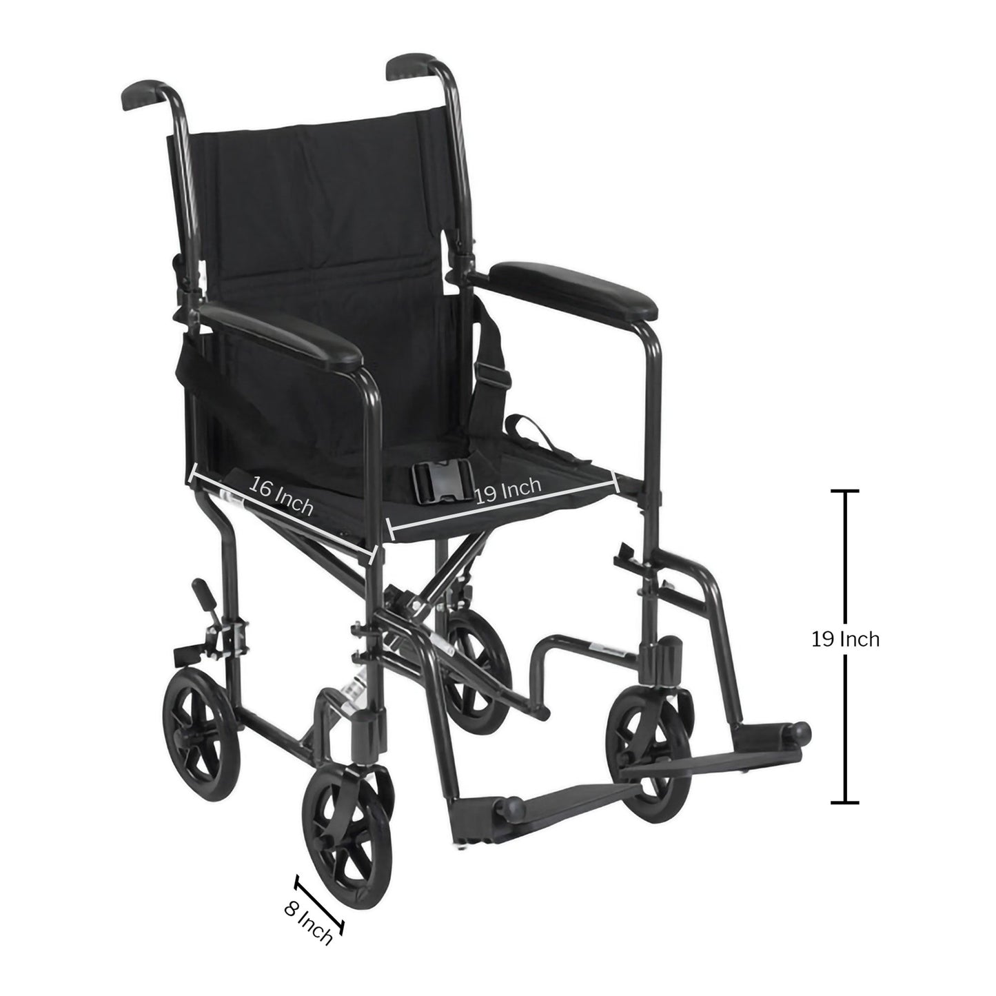 McKesson Transport Chair, Black 146-ATC19-BK