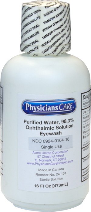Eyewash Solution The Safety Zone® Eye Cup, Buffered Solution 16 oz. Bottle K-FAK-24-101