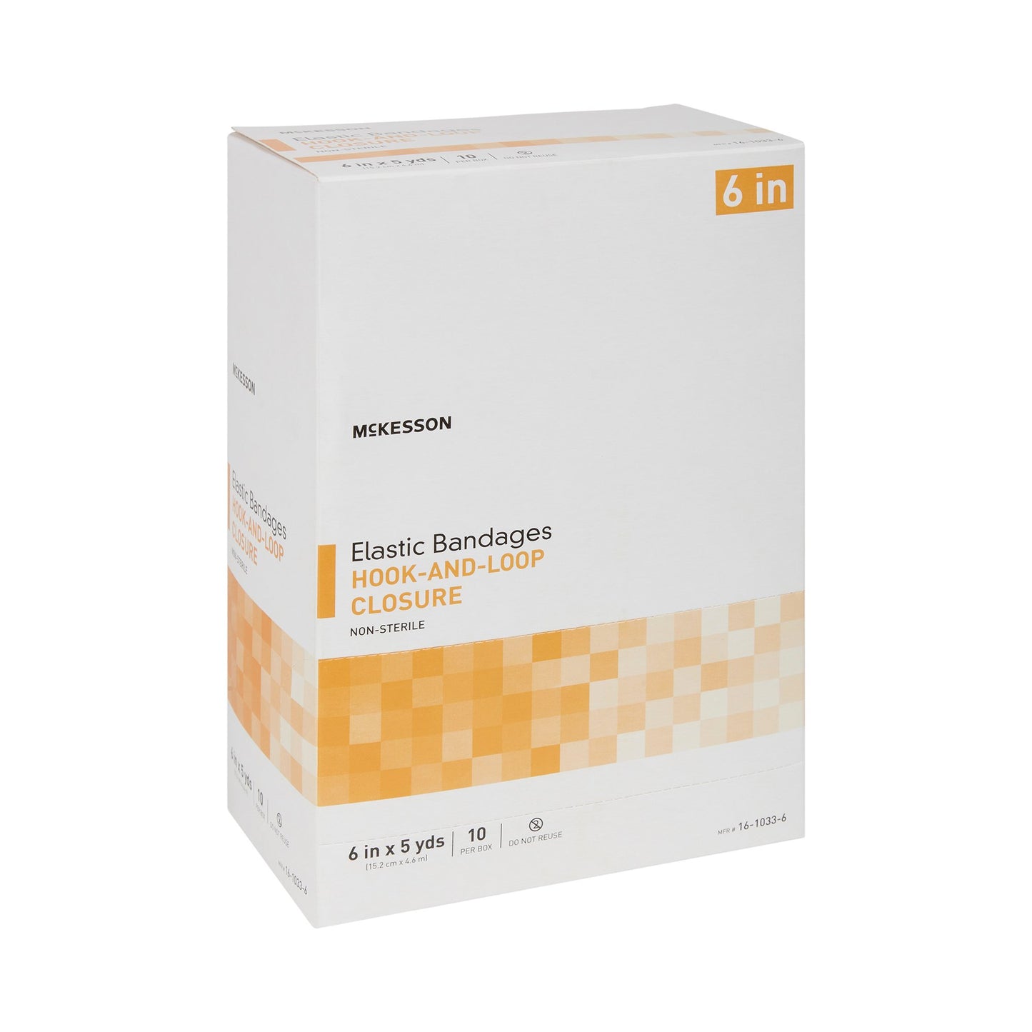 McKesson Hook and Loop Closure Elastic Bandage, 6 Inch x 5 Yard 16-1033-6