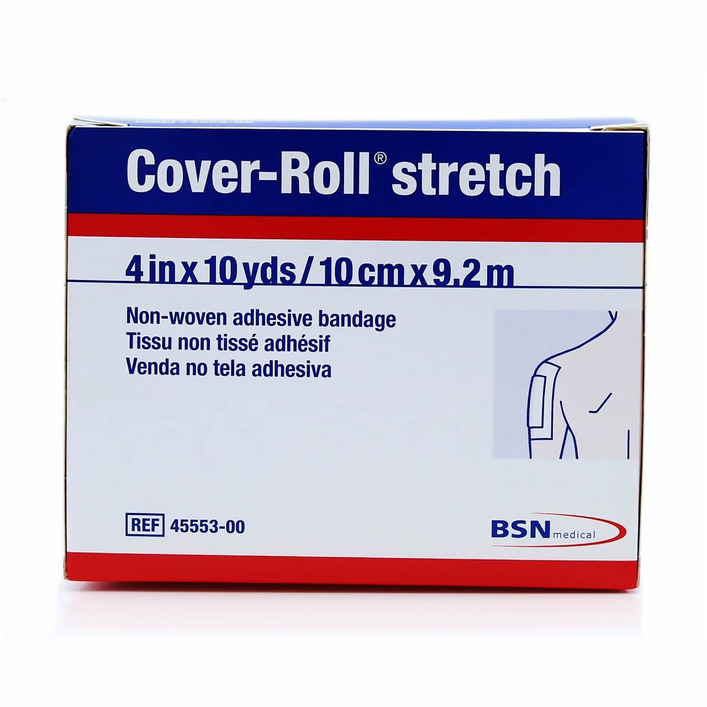 Cover-Roll® Stretch Dressing Retention Tape with Liner, 4 Inch x 10 Yard, White 45553