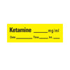 Drug Label Timemed Anesthesia Label Tape Ketamine_mg/mL Date_Time_Int Yellow 1/2 X 1-1/2 Inch - AN-60