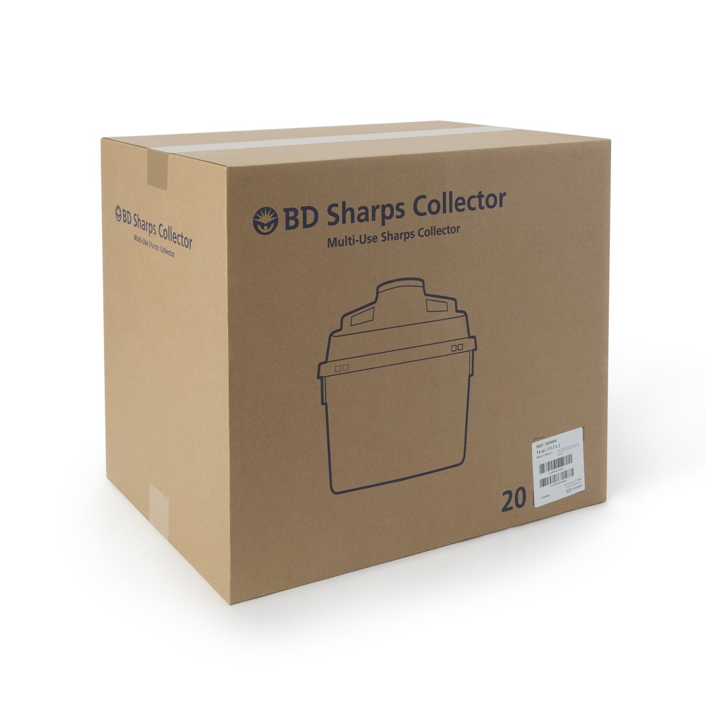BD Multi-purpose Sharps Container, 3.5 Gallon, 11.5 x 12.8 x 8.8 Inch 305464