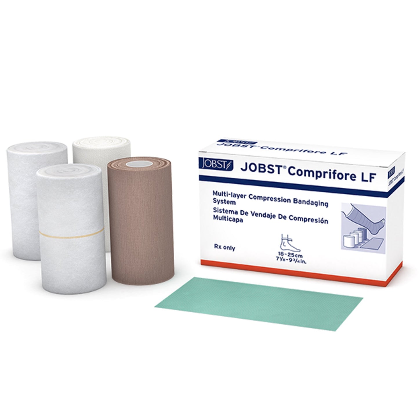 4 Layer Compression Bandage System JOBST® Comprifore® LF 7 to 10 Inch No Closure Tan / White NonSterile 40 mmHg - 7266101