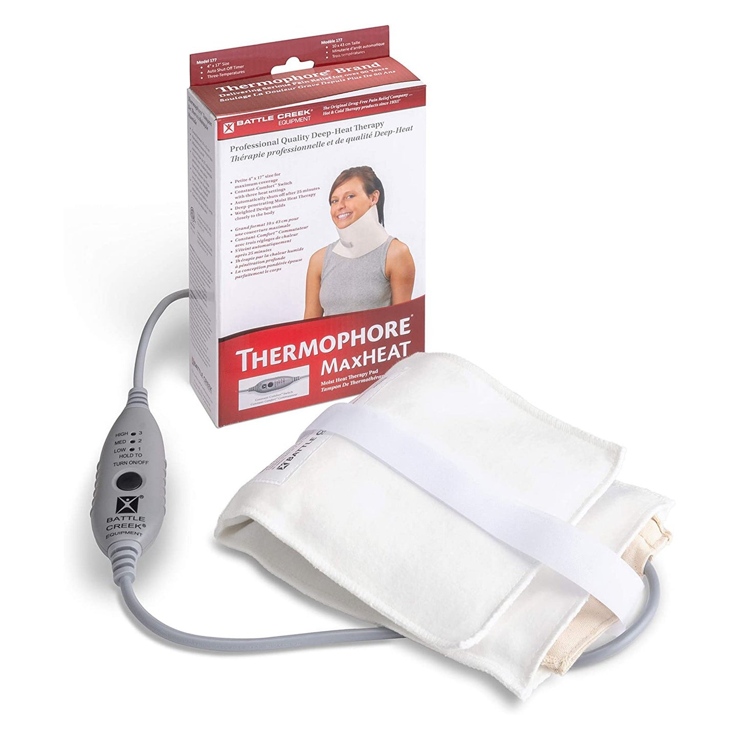 Moist Heating Pad Thermophore® MaxHEAT™ Neck / Jaw / Sinus Petite Cotton Blend Cover Reusable - 177