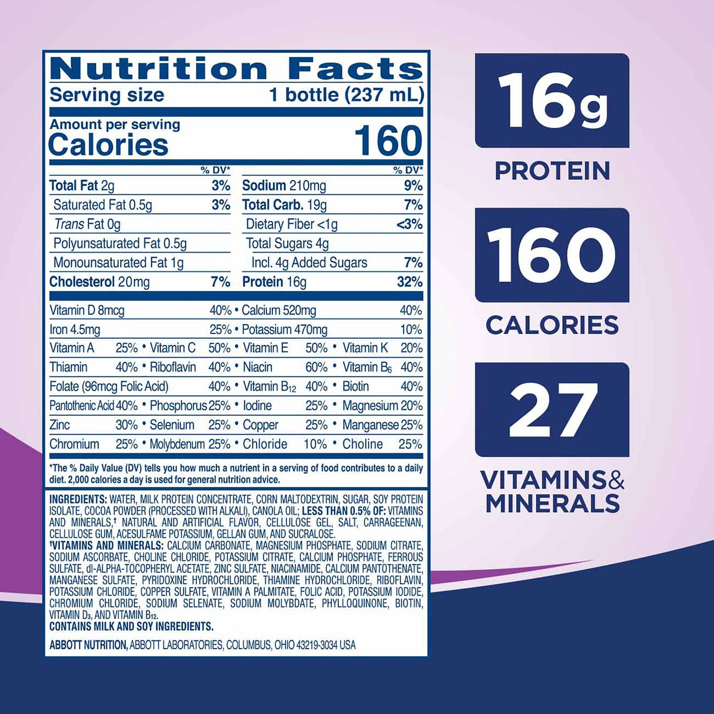 Ensure® High Protein Therapeutic Nutrition, Vanilla, 8-ounce bottle 64136