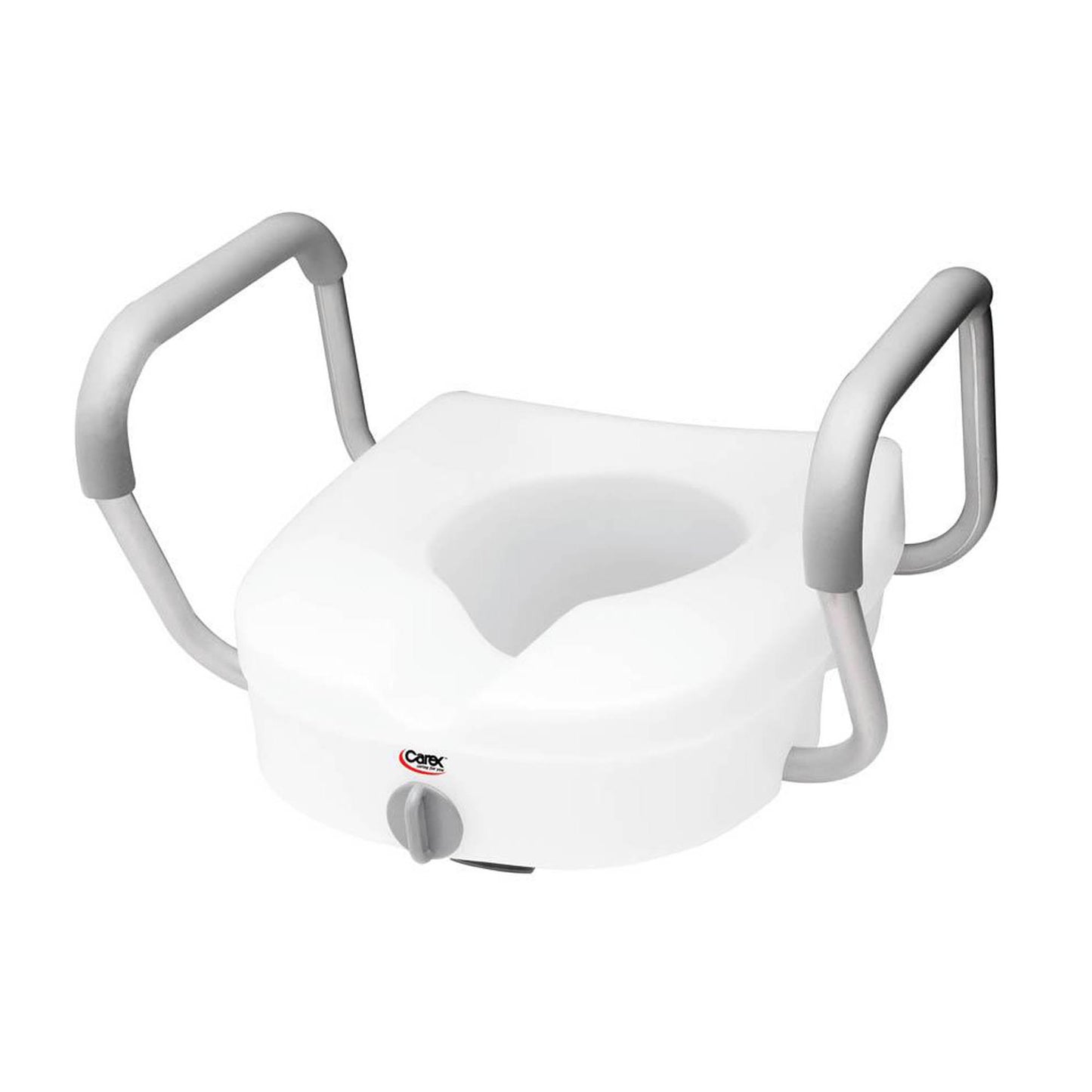 Raised Toilet Seat with Arms Carex® E-Z Lock™ 5 Inch Height Standard / Elongated 300 lbs. Weight Capacity - FGB311C0 0000
