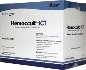 Hemocue Hemoccult ICT 2-Day Fecal Occult Blood (iFOB or FIT) Colorectal Cancer Screening Patient Sample Collection and Screening Kit 395261A, Case of 200