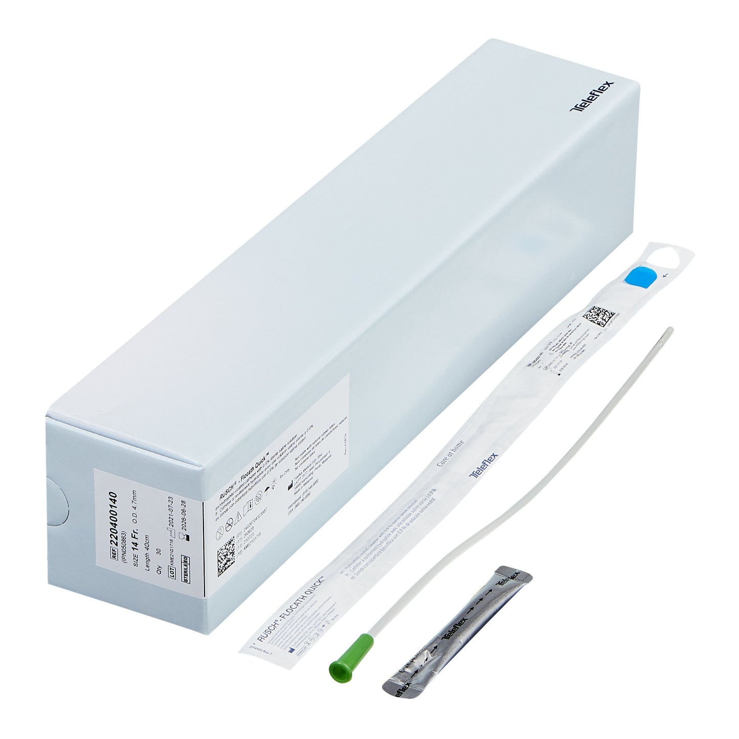 Teleflex LLC FloCath QUICK Urethral Catheter, 14 Fr., Unisex, Straight 220400140, Box of 30