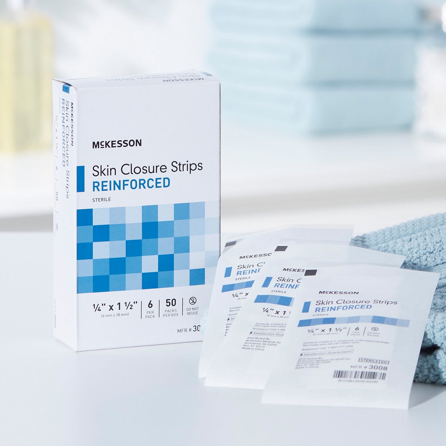 McKesson Skin Closure Reinforced Strip, ¼ X 1½ Inch 3008