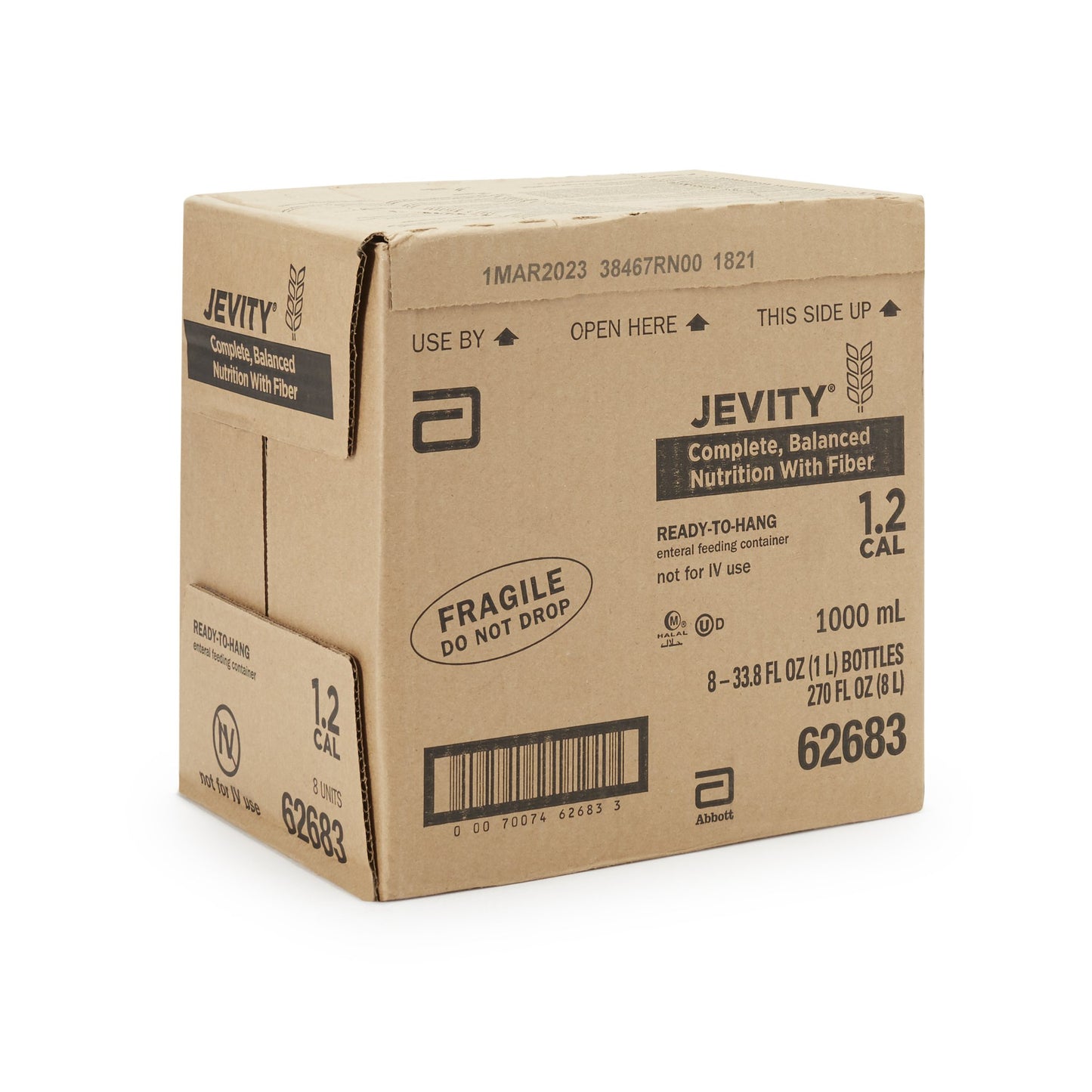 Jevity® 1.2 Cal Tube Feeding Formula, 33.8 oz. Ready to Hang Carton 62683