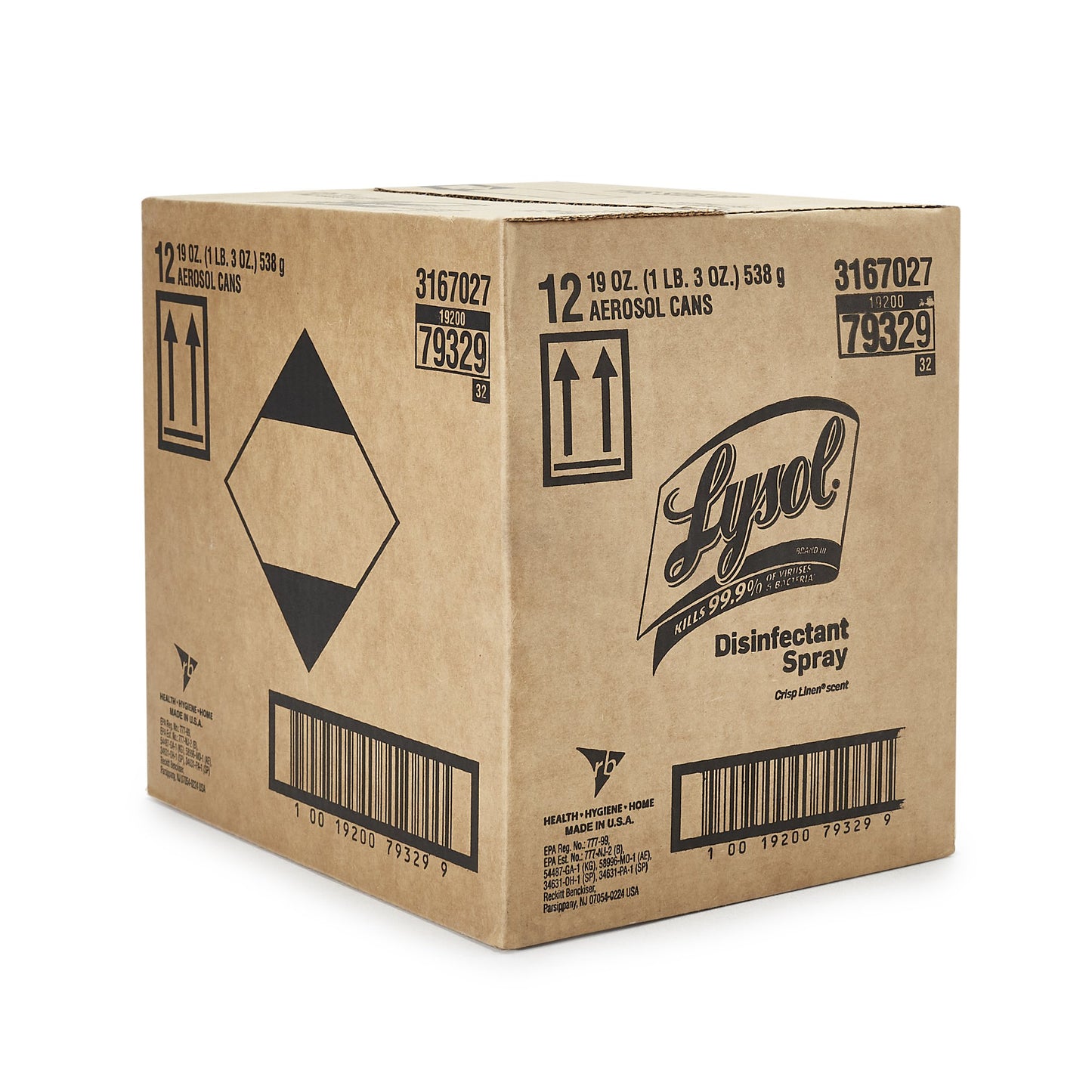 Lysol® Disinfectant Spray Crisp Linen® Scent, Aerosol Can, 19 oz. RAC79329CT