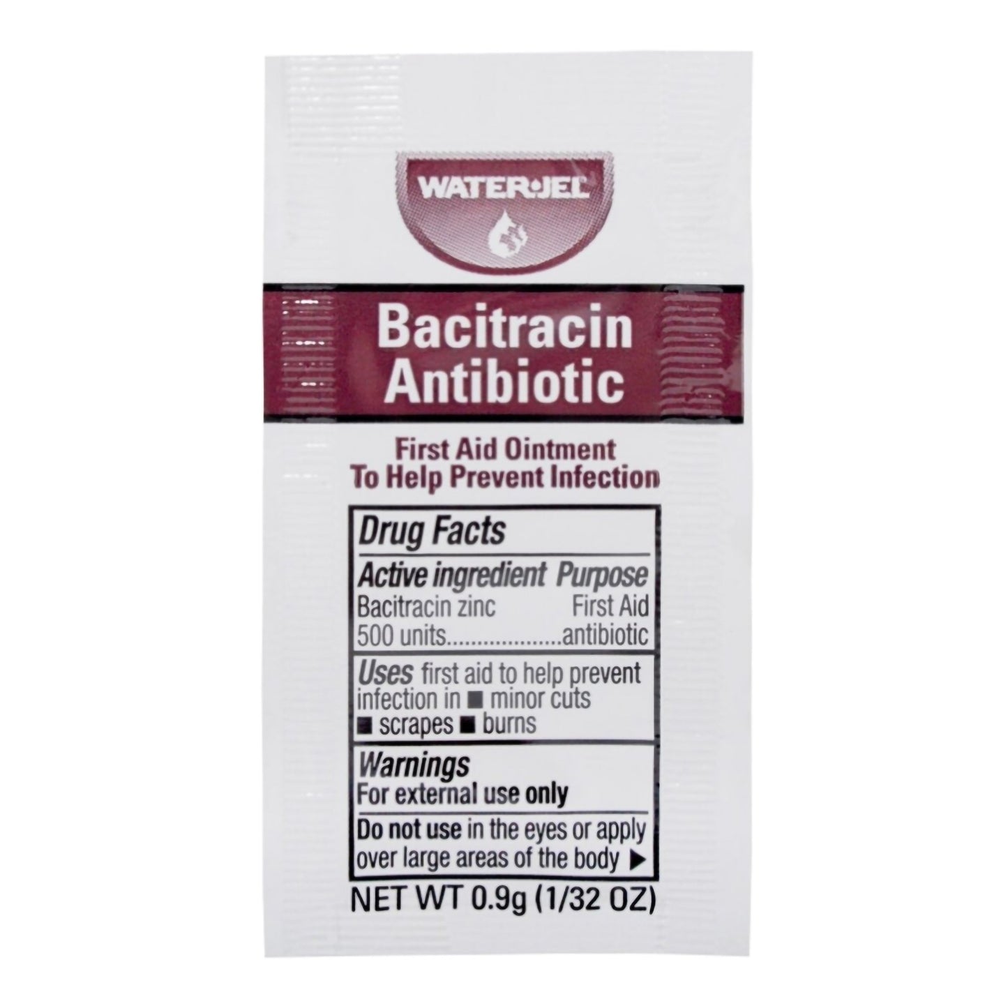 First Aid Antibiotic Bacitracin Zinc Water Jel® Ointment 0.9 Gram Individual Packet - WJBA1800.00.000