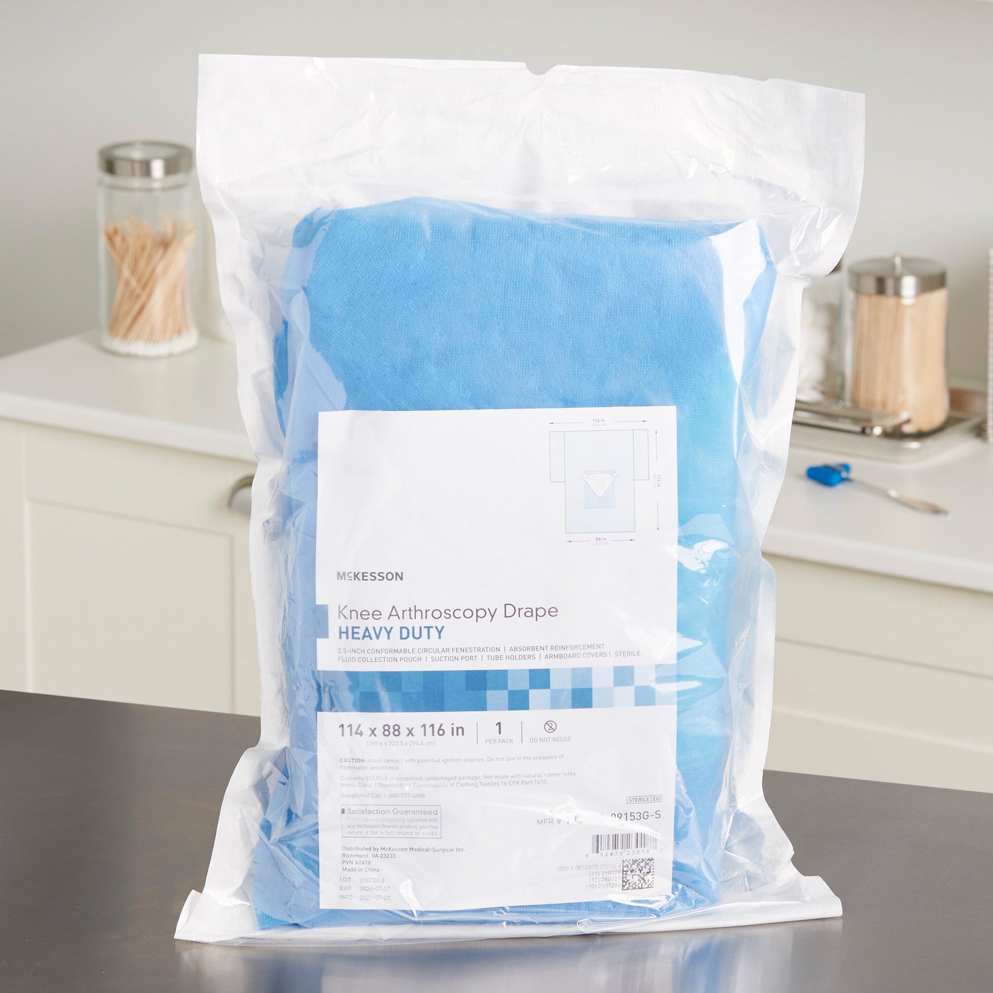 McKesson Sterile Heavy-Duty Knee Arthroscopy Drape, 114 x 88 x 116 Inch 183-I80-09153G-S