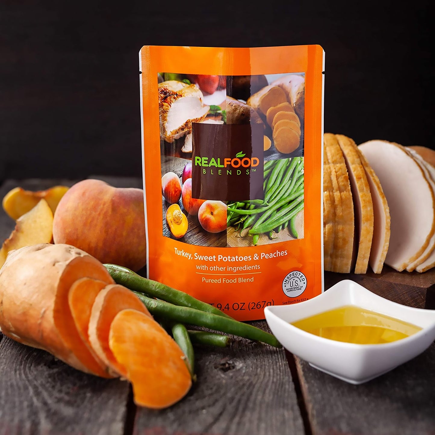 Real Food Blends™ Turkey, Sweet Potatoes & Peaches Puree Blend for Tube Feeding 176990