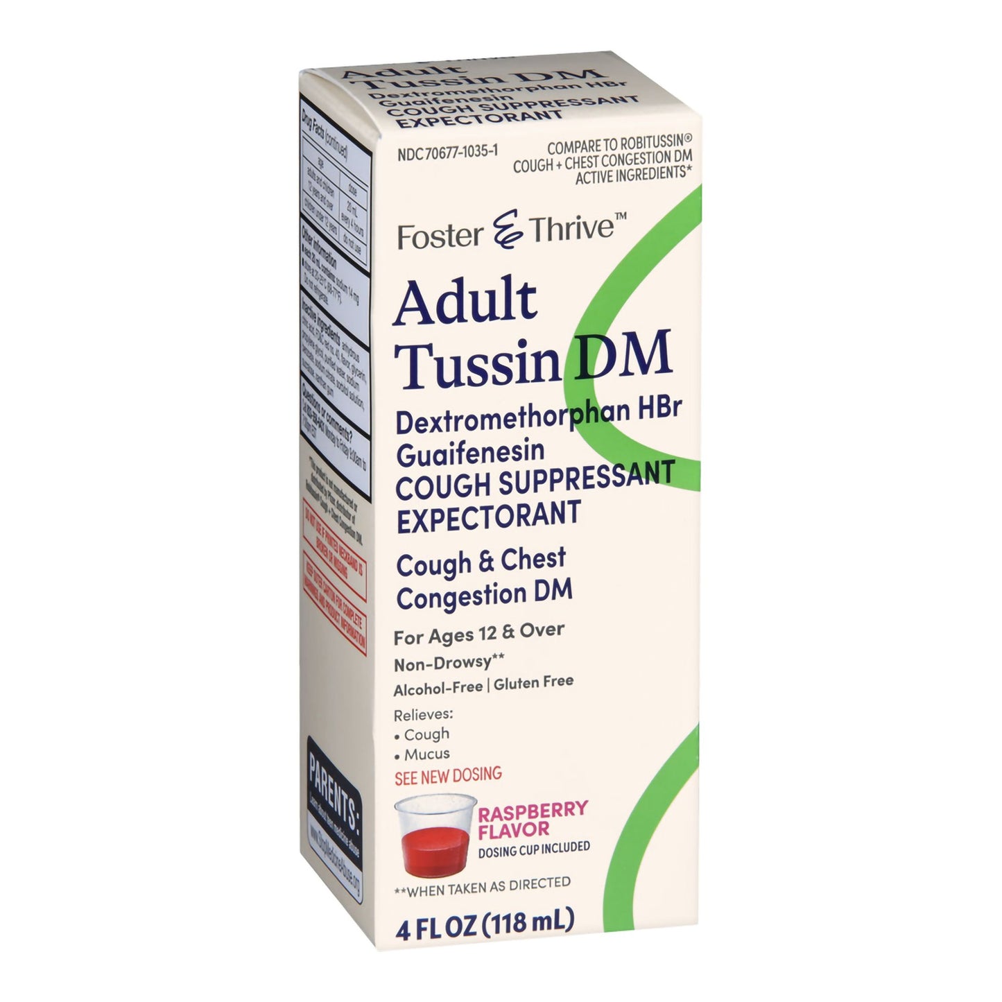 Foster & Thrive™ Adult Tussin DM Liquid, Raspberry Flavor 70677103501
