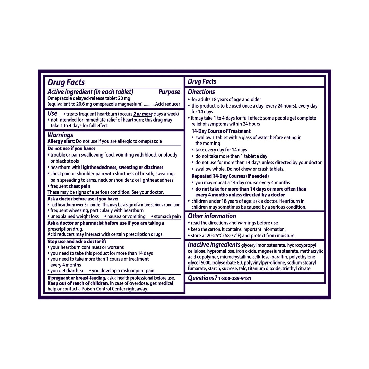 Prilosec OTC® Omeprazole 20 mg Acid Reducer Tablets 37000045503