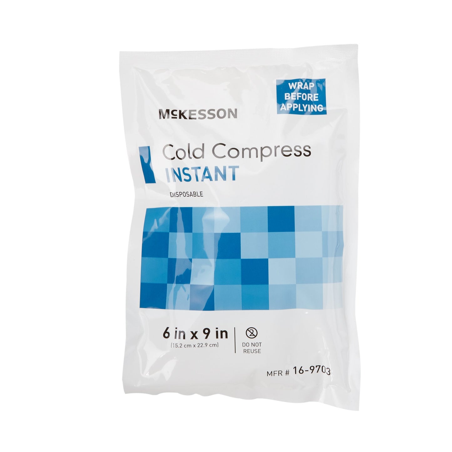 Instant Cold Pack McKesson General Purpose 6 X 9 Inch Plastic / Calcium Ammonium Nitrate / Water Disposable - 16-9703