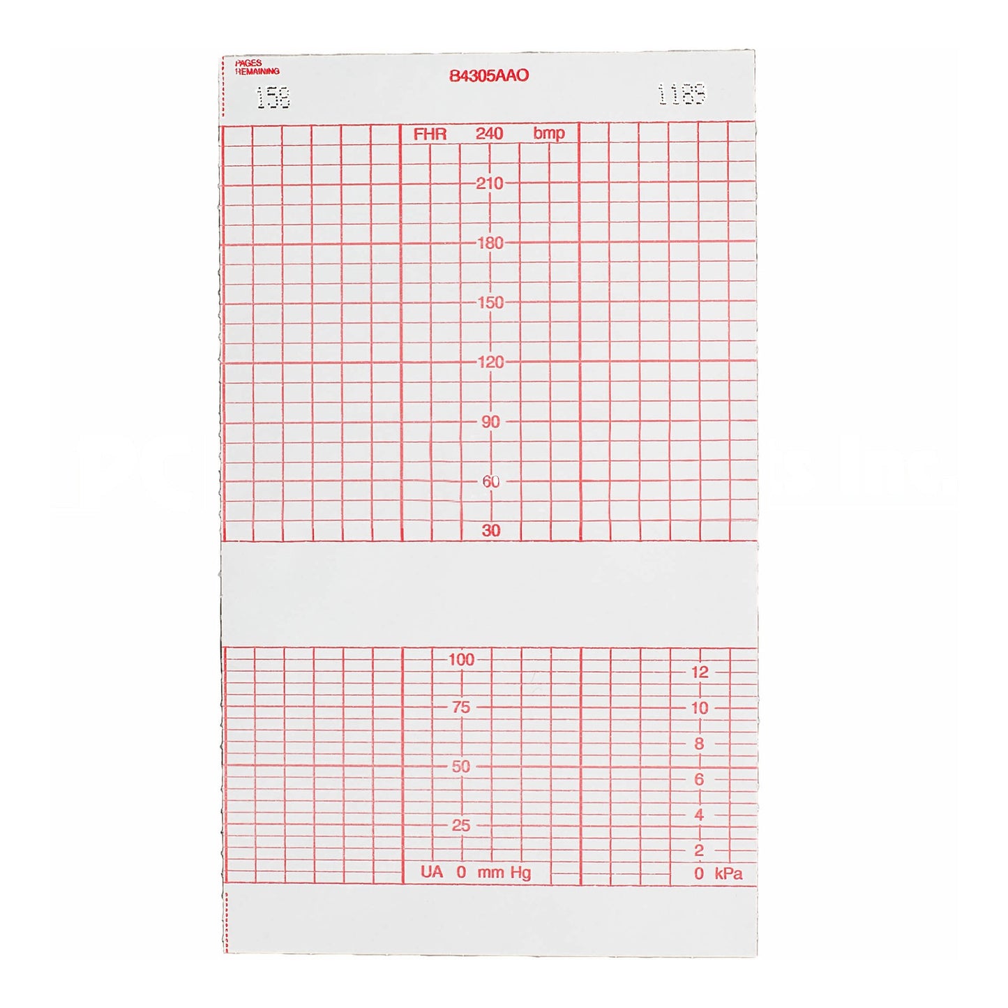 Recording Chart Paper Life Trace® Z-Fold Red Grid B4305AAO