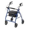 4 Wheel Rollator McKesson Blue Adjustable Height Aluminum Frame - 146-R728BL