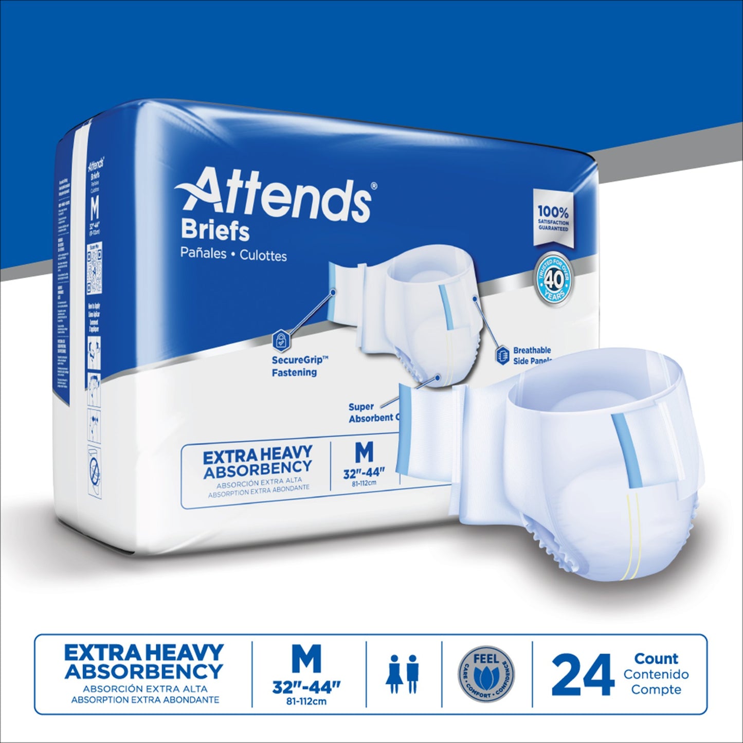 Attends® Extra Heavy Absorbency Briefs, Medium DDP20