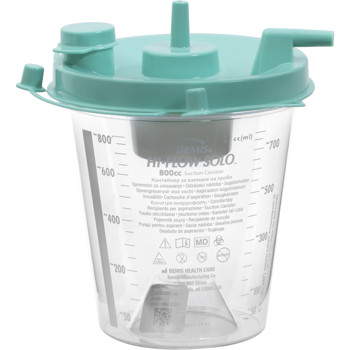 Hi-Flow™ Rigid Suction Canister for use with Bemis Quick-Drain™ Systems, 800 mL 8002 055