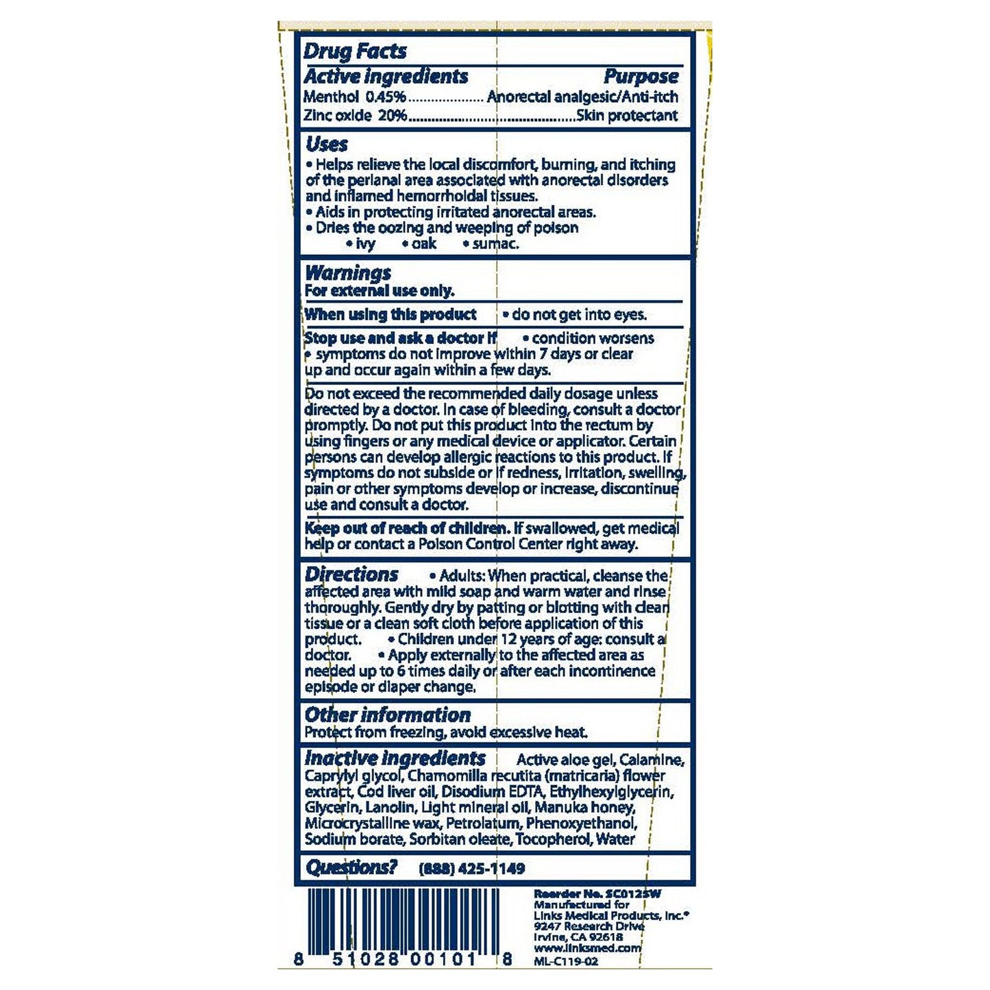 Chamosyn® Ointment with Manuka Honey Skin Protectant, 4-ounce tube SC0125W