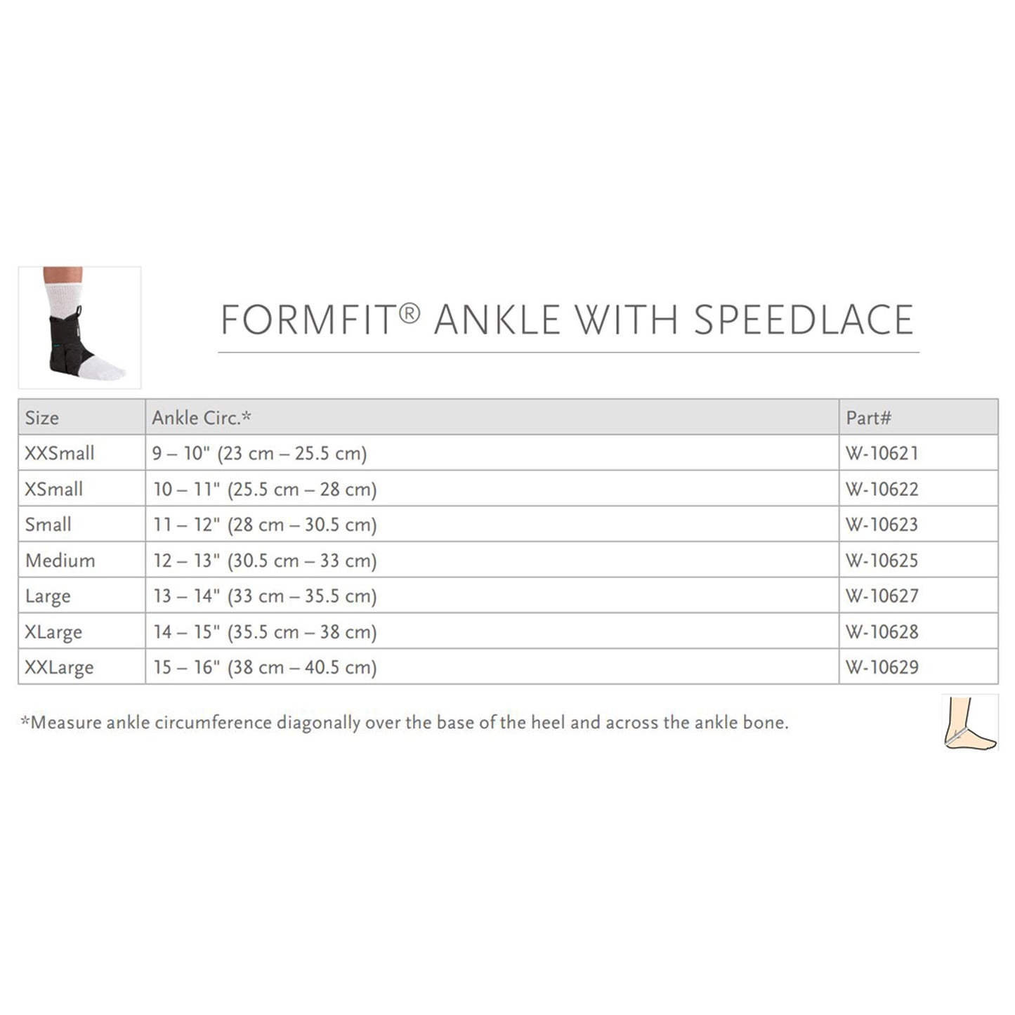 Ossur® Formfit® Low Profile Ankle Brace with Speed Lace, Small W-10623