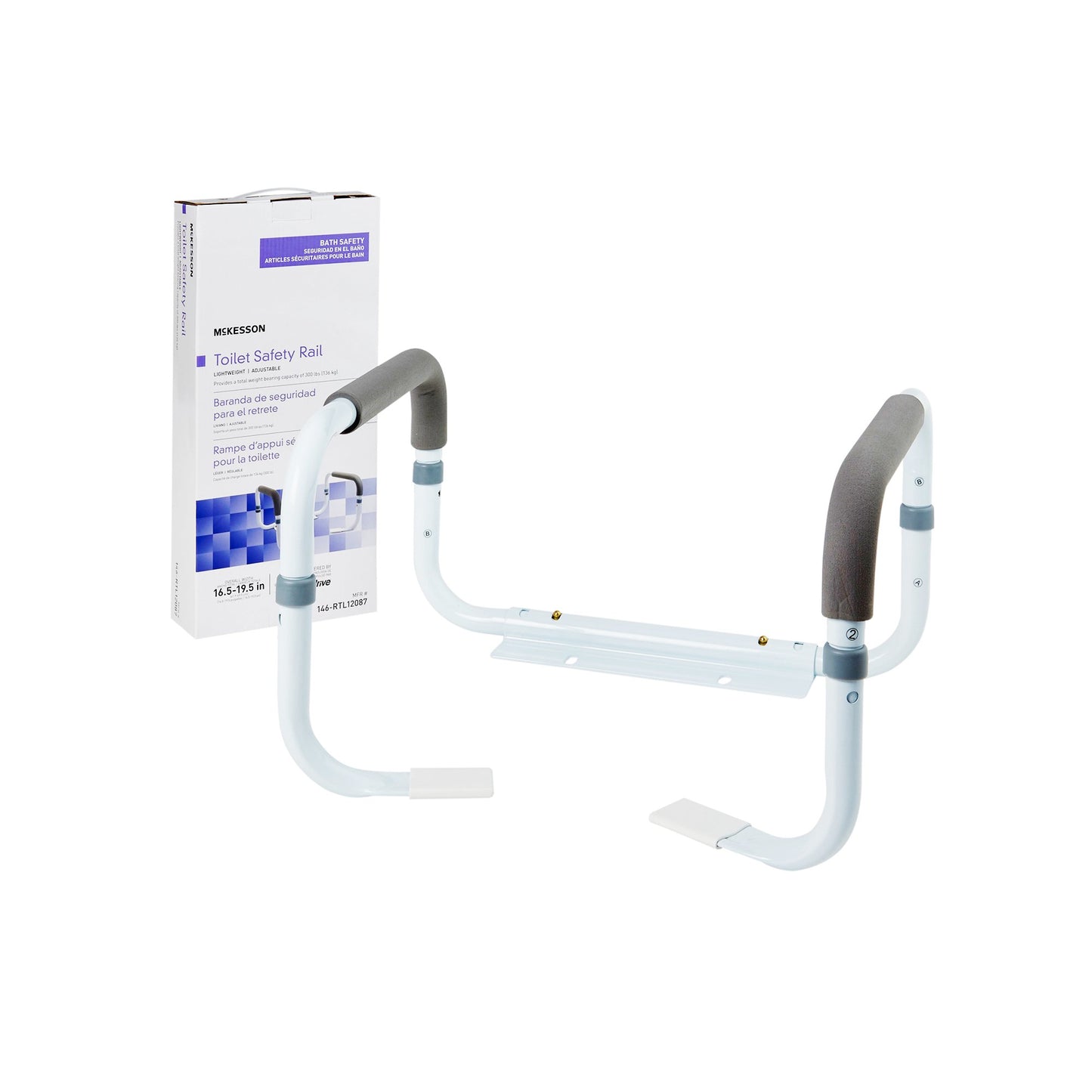Toilet Safety Rail McKesson White Steel - 146-RTL12087