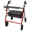 Bariatric 4 Wheel Rollator McKesson Red Adjustable Height / Heavy Duty / Folding Steel Frame - 146-10216RD-1
