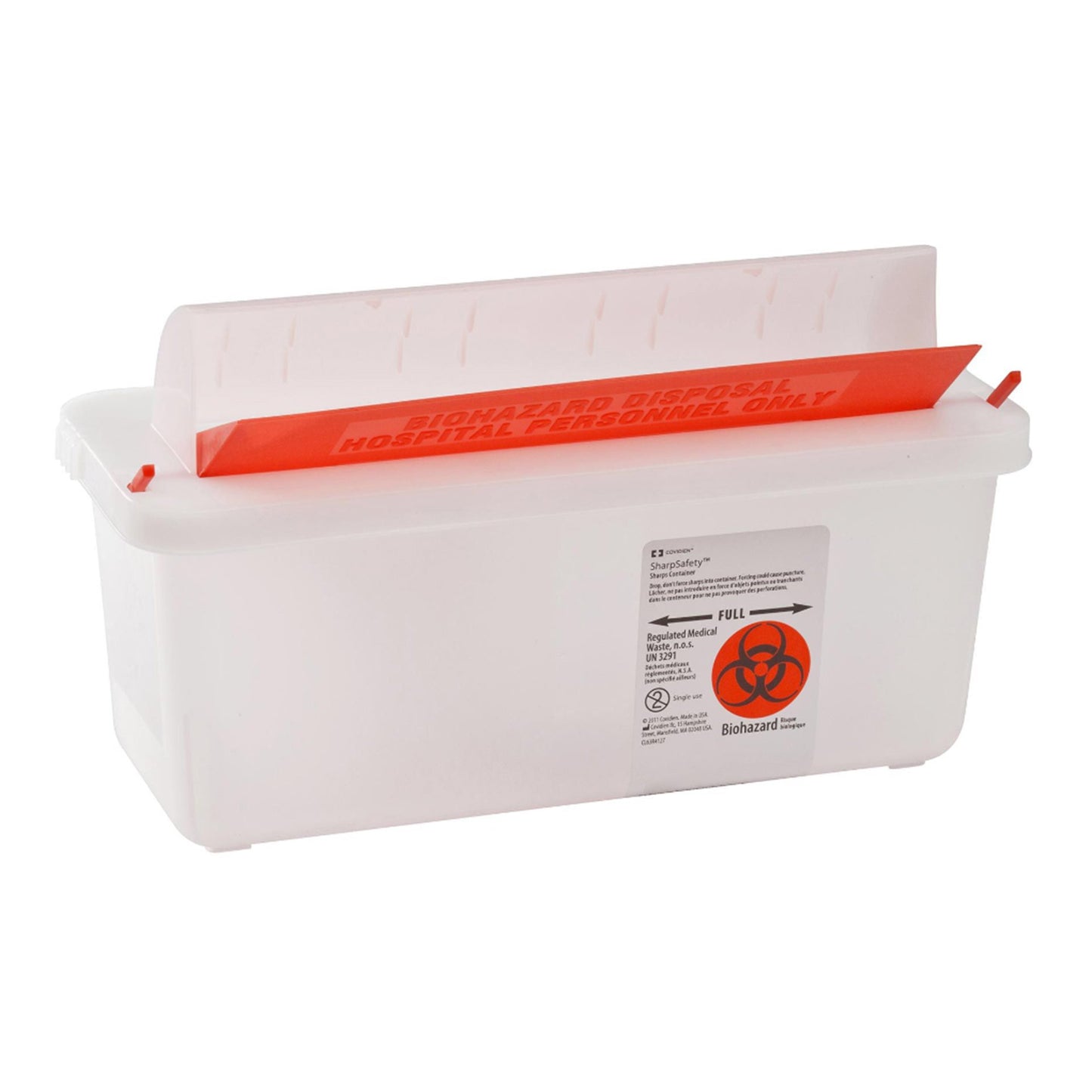 Sharps Container In-Room™ Translucent Base 11 H X 10-3/4 W X 4-3/4 D Inch Horizontal Entry 1.25 Gallon - 85121