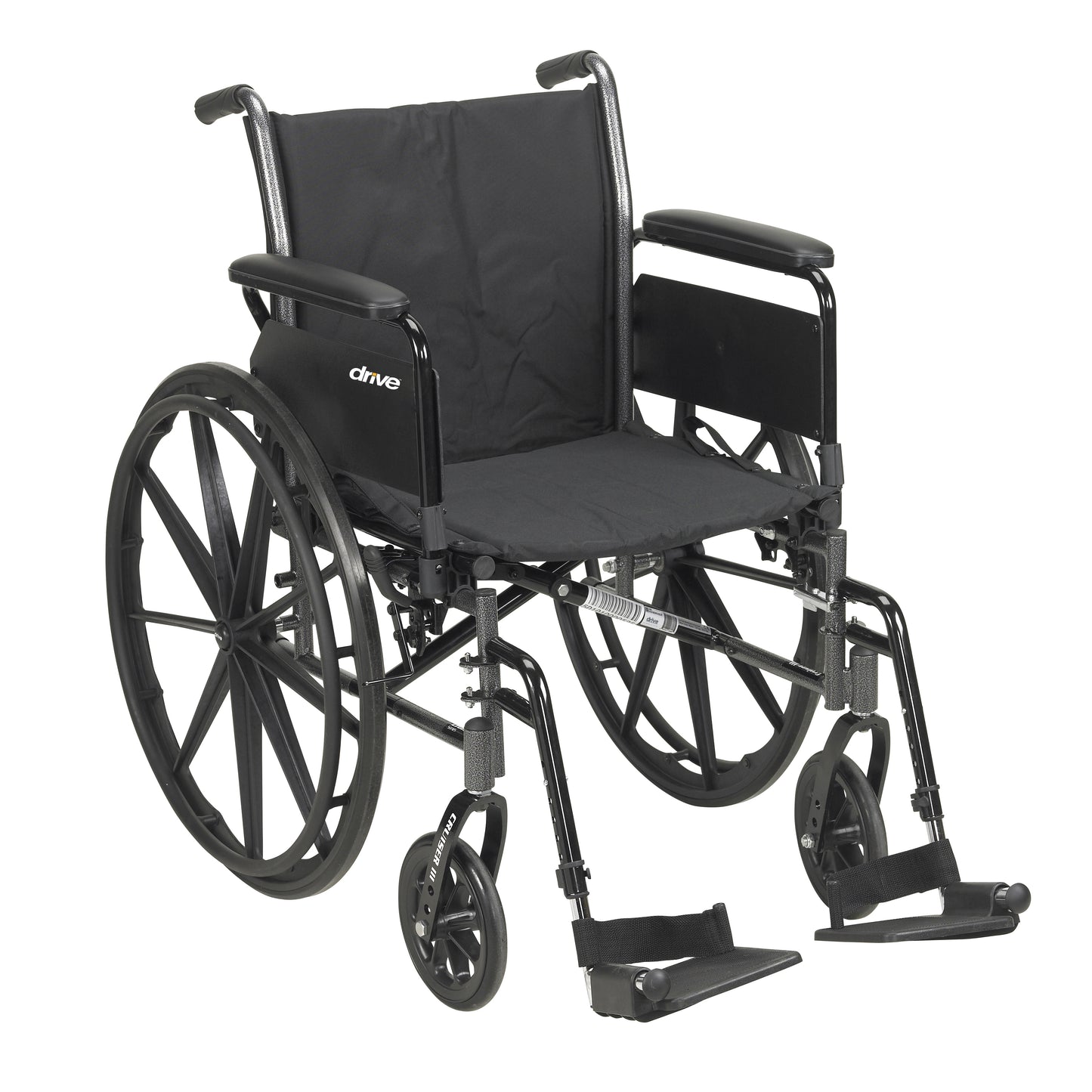 Drive Medical drive Cruiser III Lightweight Wheelchair, 18-inch Seat Width K318DFA-ELR, 1 Each