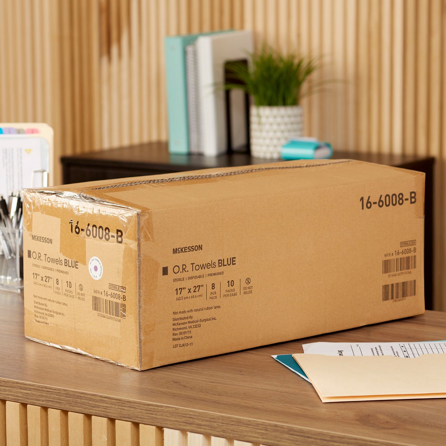 McKesson Sterile Blue O.R. Towel, 17 x 27 Inch 16-6008-B
