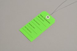 Equipment Tag Elkay Plastics For DME/HME Equipment Green 2-5/16 X 4-3/4 Inch Card Stock 500 per Case - TCEG
