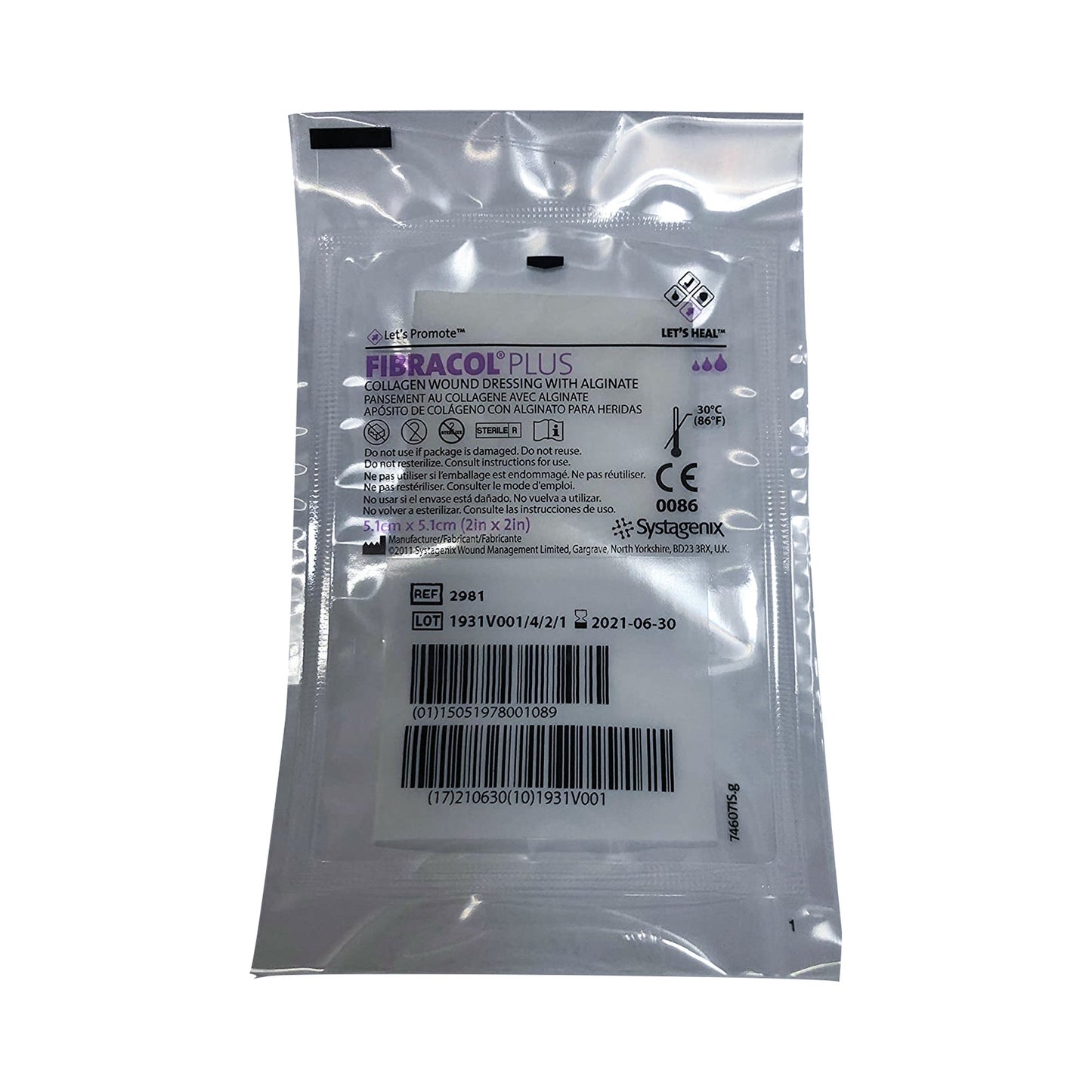 Systagenix Fibracol™ Plus Collagen/Alginate Dressing, 2 x 2 Inch 2981