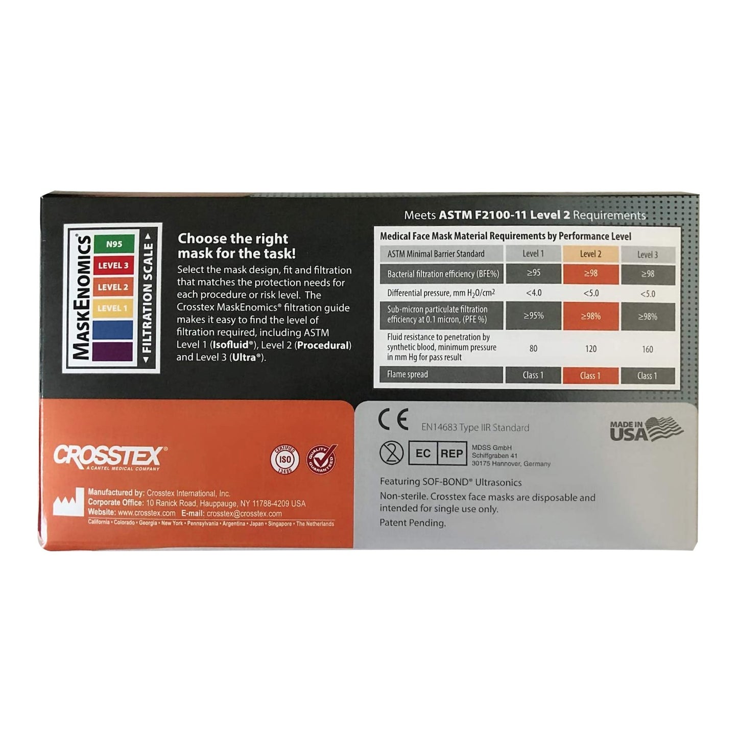 Crosstex® Procedural Mask with Secure Fit®, Blue GCPBLSF