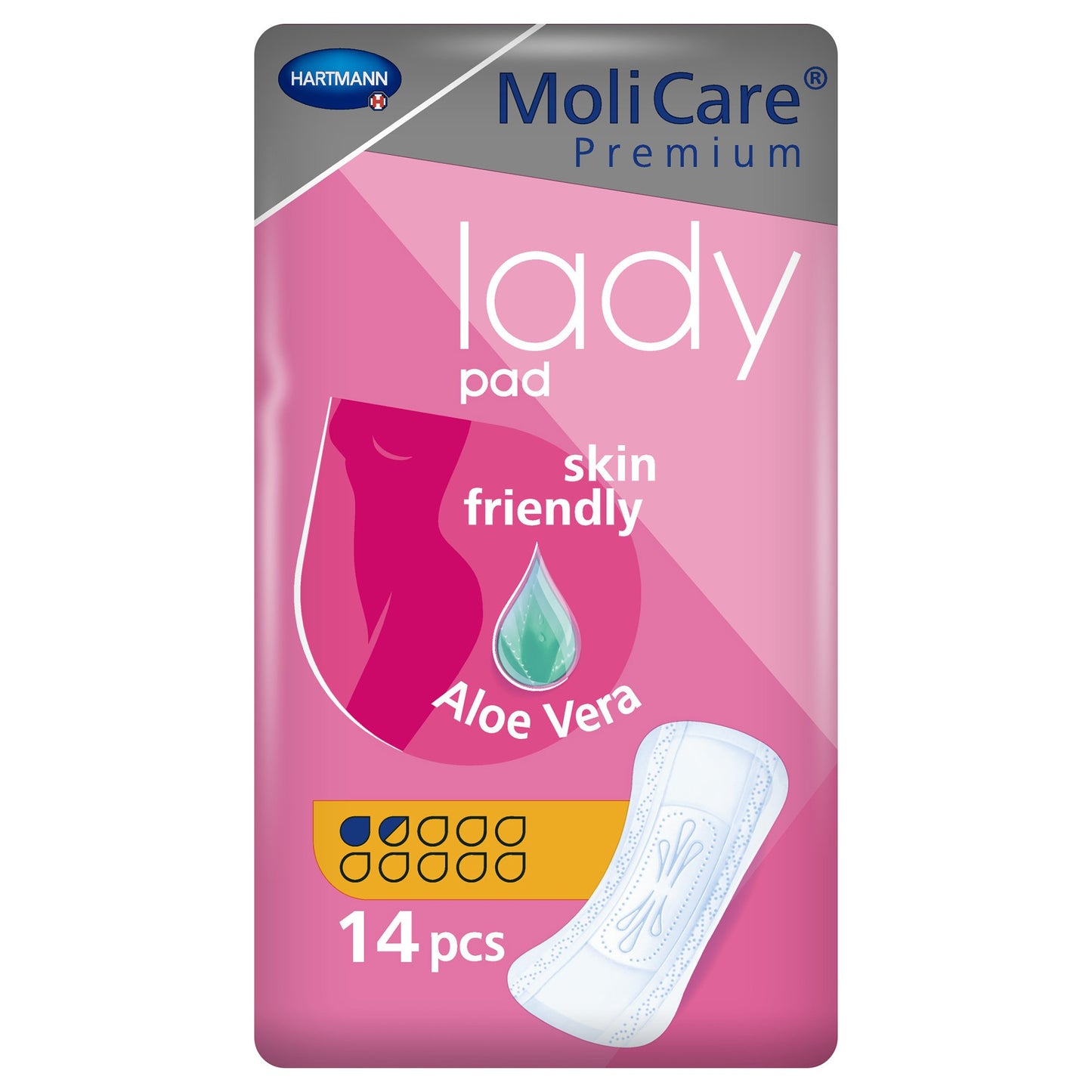 Bladder Control Pad MoliCare® Premium Lady Pads 3-1/2 X 10-1/2 Inch Light Absorbency Polymer Core One Size Fits Most - 168624