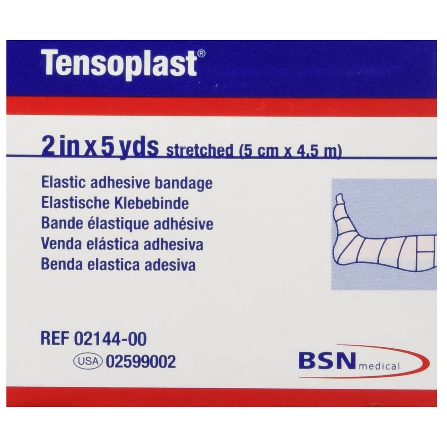 Tensoplast® No Closure Elastic Adhesive Bandage, 2 Inch x 5 Yard 02599002