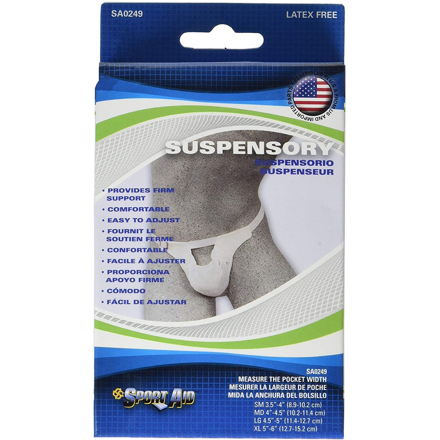 Scott Specialties Sport Aid Suspensory, Large SA0249 WHI LG, 1 Each