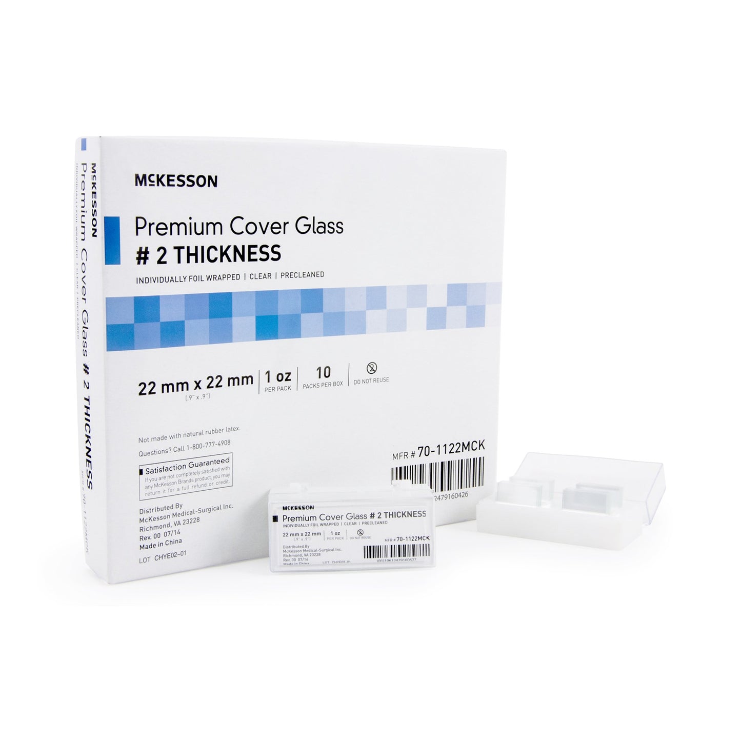 McKesson Premium No. 2 Thickness Cover Glass, 22 x 22 mm 70-1122MCK