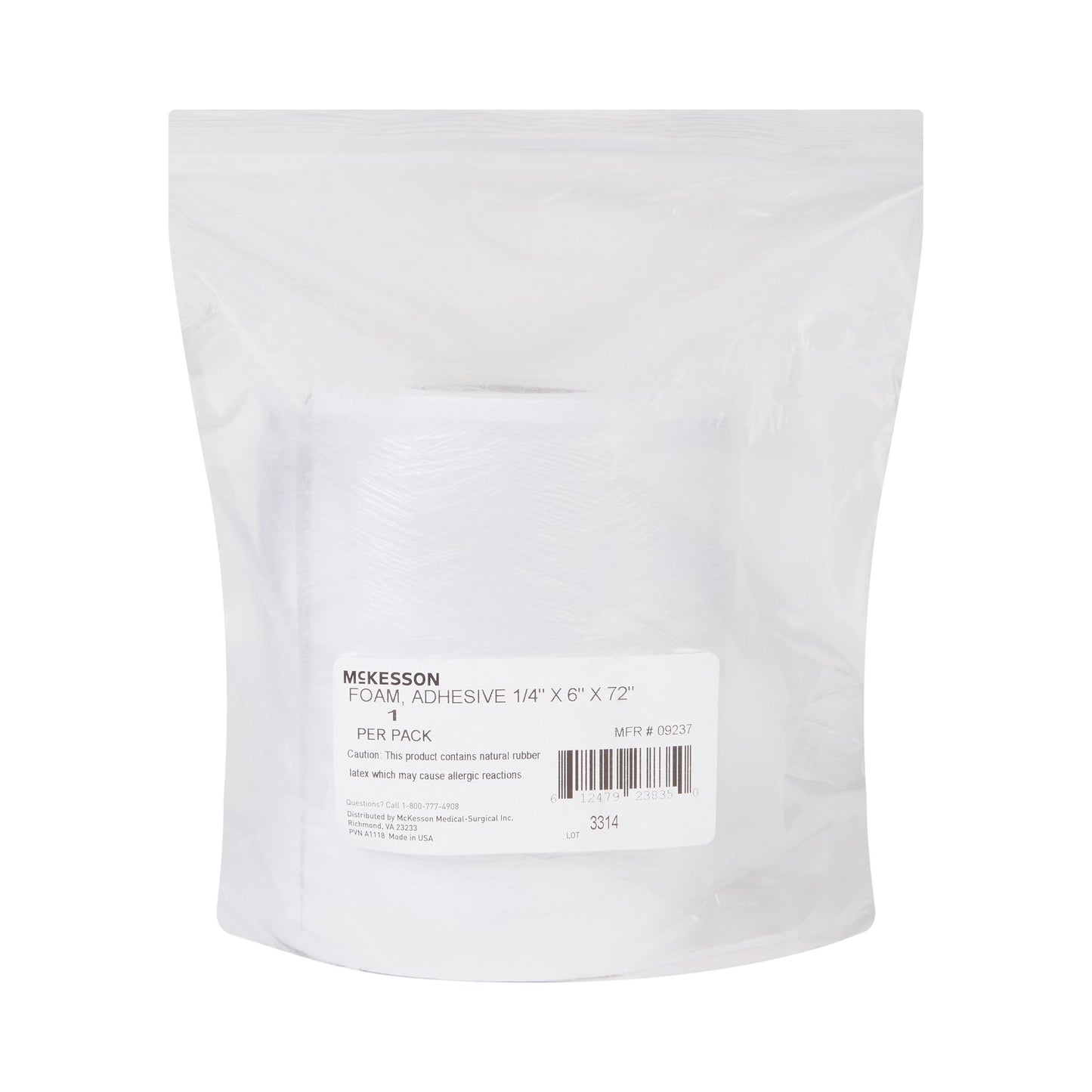 McKesson White Poly Foam Adhesive Orthopedic Roll, 6 x 72 Inch 9237