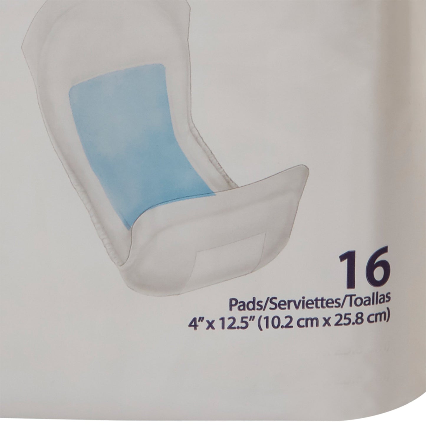 Sure Care™ Bladder Control Pads, Heavy Absorbency, 4 x 12.5 Inch 1140A