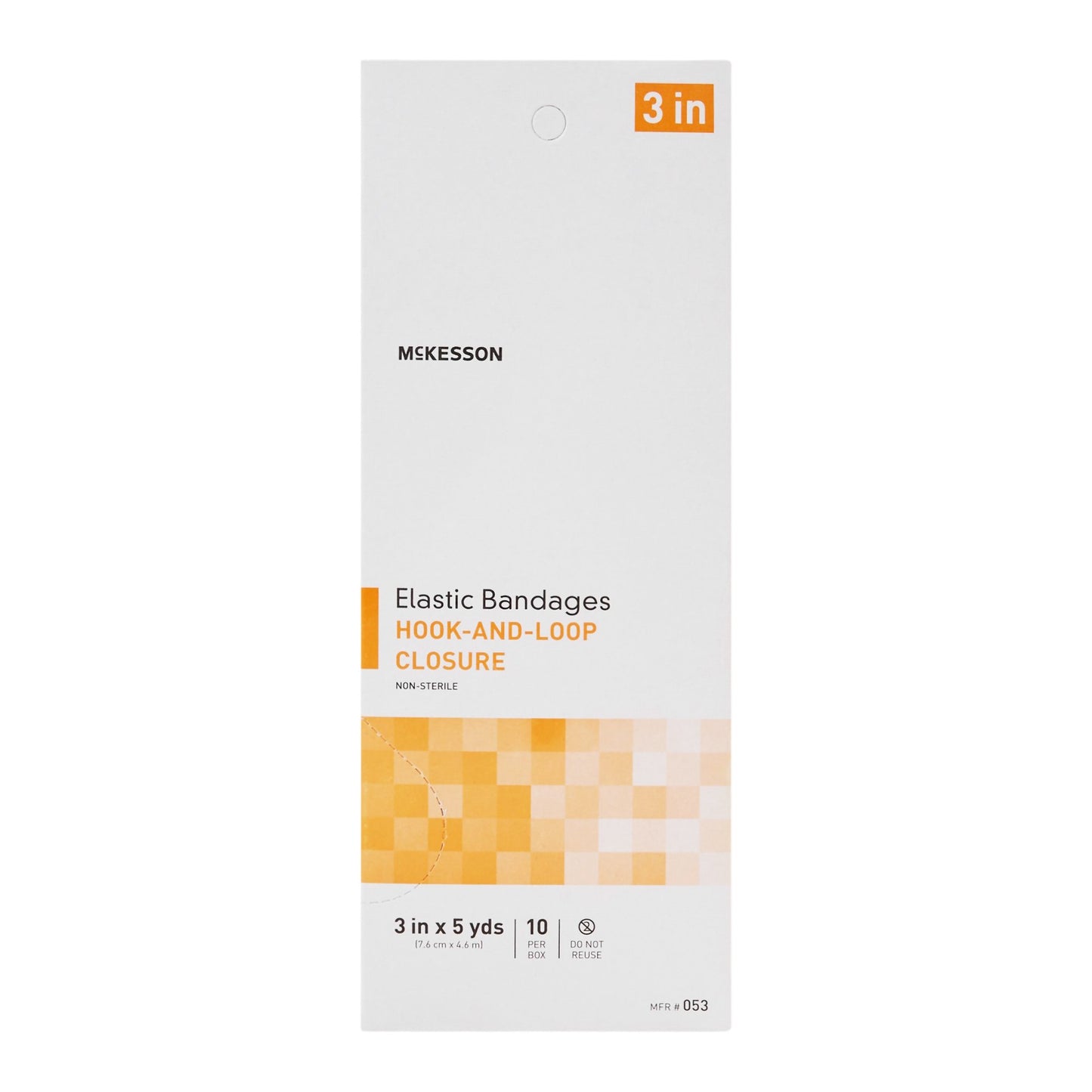 McKesson Hook and Loop Closure Elastic Bandage, 3 Inch x 5 Yard 053
