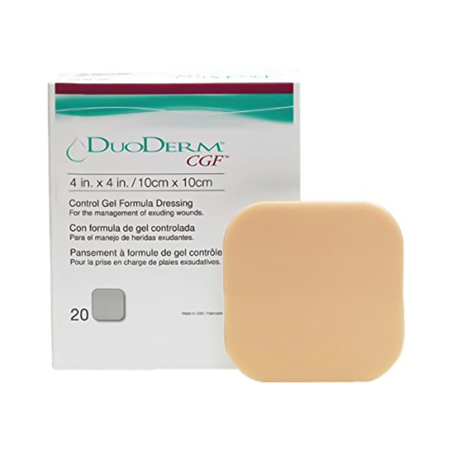 ConvaTec DuoDerm CGF Hydrocolloid Dressing, 4 x 4 Inch 187658, Box of 20
