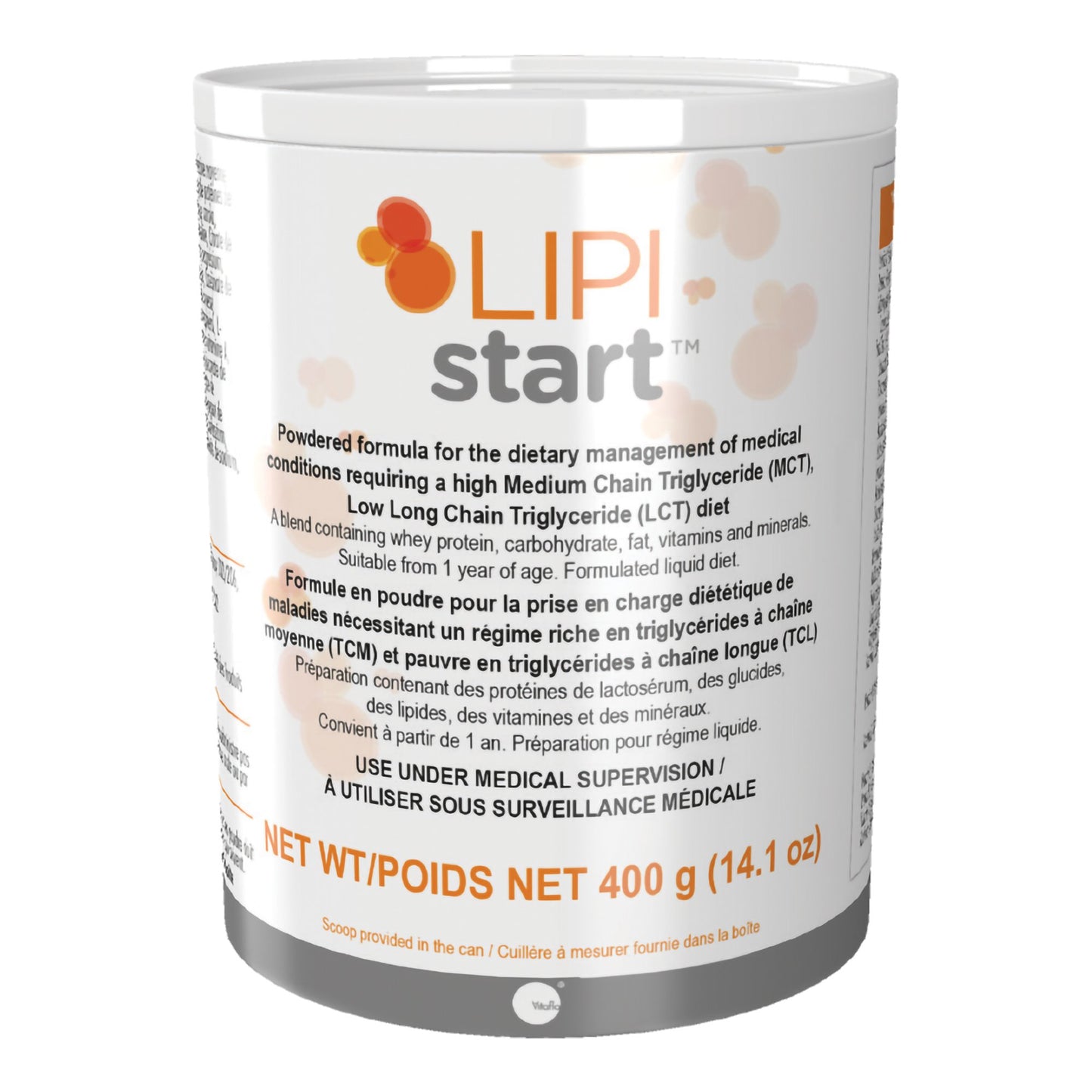 Oral Supplement Lipistart™ Unflavored Powder 400 Gram Can - 812539021339