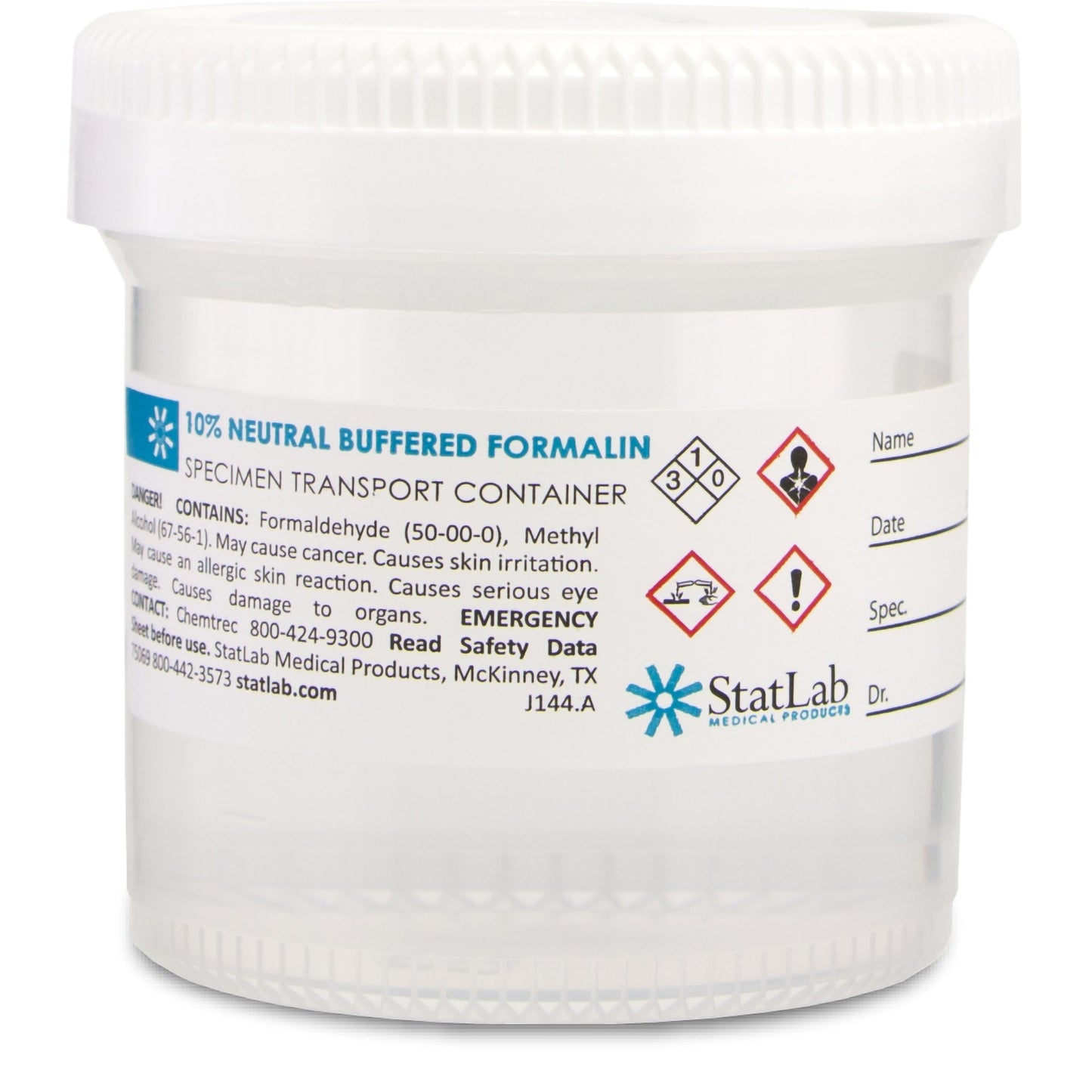 StatClick™ Prefilled Formalin Container, 45 mL Fill in 90 mL NB0345